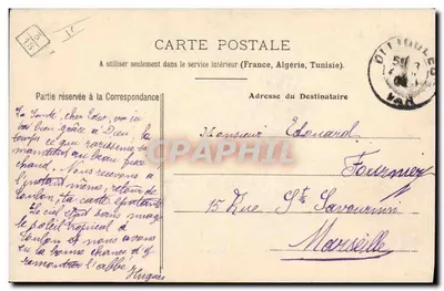 La Jeanne-d'Arc — Crucero Corsa — Colección A. Couturier, n°318 — Reverso