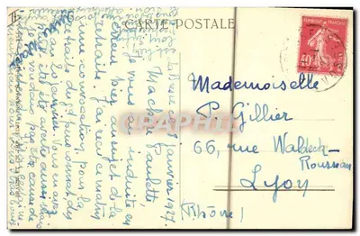 O Velho Poço — cena de aldeia com homem e criança — editor não visível — Verso