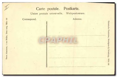 Stara pocztówka Folklore Alsace — Rewers