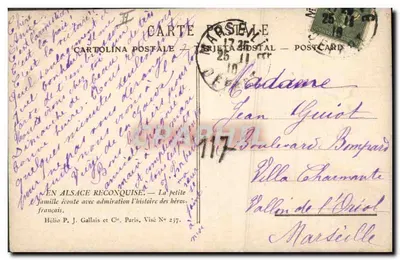 Rodzina z Alzacji — scena wewnętrzna — Hélio P. J. Gallais i Spółka, Visé N° 237 — Rewers