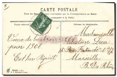 Kwiatuszki z Cabrières — Ilustrowana kartka pocztowa — K.F. Éditeurs, Paryż, seria 1.954 — Rewers