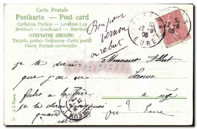 Parabéns — buquê de flores em um carrinho — J.C. Paris — Verso