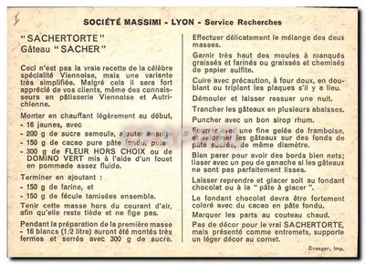 Bolo "Sachertorte" — receita simplificada — Sociedade Massimi - Lyon — Verso