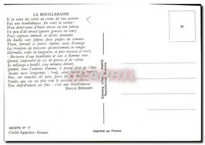 Sposób przygotowania Bouillabaisse — Wydawnictwo LYNX, Sposób nr 17 — Rewers