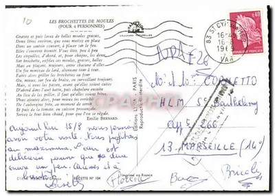 Les Brochettes de Moules — Marseille — Wydawnictwo Lyna — Rewers
