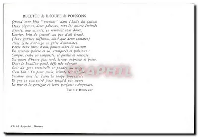 Zupa rybna — Przepis — Cliché Appolot-Grosse — Rewers