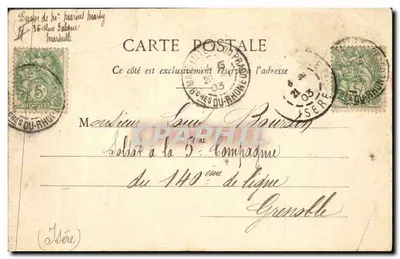 Soldado escrevendo uma carta — Marcelli, 20 de janeiro de 1903 — Fototipia A. Lepage e Cie, Marselha — Verso