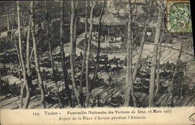 Toulon — Funérailles Nationales des Victimes du Téna, 16 Mars 1907 — Éditeur : Baudouin-Vincent, Marseille