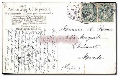 Chiens jouant autour d'un livre ouvert — éditeur Postkarte — n° 97 — Verso