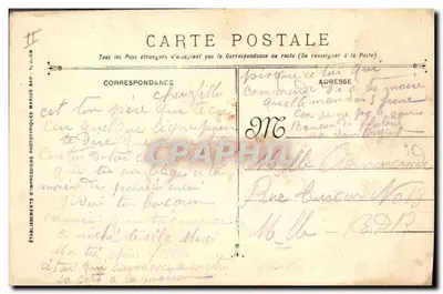 Cuirassé Justice — Marinha Militar Francesa — Guerra 1914-15-16-17 — Verso