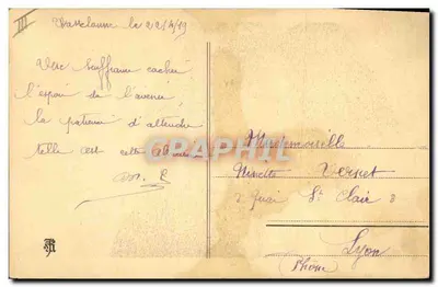 Alsaciana — mulher usando um grande lenço preto — Verso