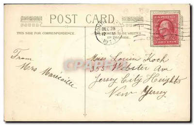 Flores amarelas — Carta de boas-vindas para o ano novo — John Winsch, número de série não visível — Verso