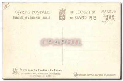 Keuken - 17e eeuw — Tentoonstelling van Gent 1913 — Uitgever De Graeve — Achterkant