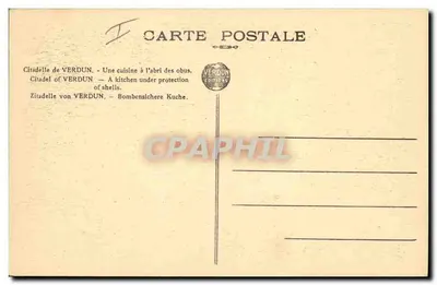 Citadela de Verdun — Uma cozinha à proteção dos obuses — Éditions Verdun — Verso