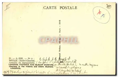 Armário de marqueteria — estilo André-Charles Boulle — editado por Nathan, Paris — n° 304 — Verso