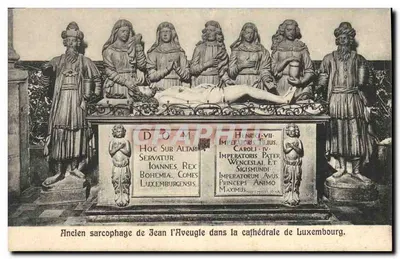 Antigo sarcófago de Jean l'Aveugle na catedral de Luxemburgo — Oh. Bernhoef, Luxemburgo