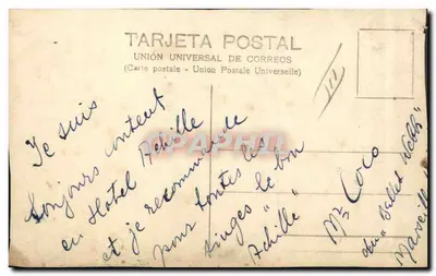 Bilhete postal antigo Singe — Verso
