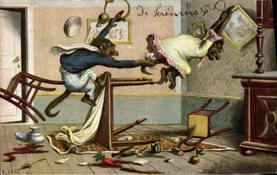 De krèimers — scène de chaos avec singes — E. VAL. 04