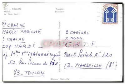 Statek wojenny — Toulon — Wydawnictwo Gai, Toulon, nr 617 — Rewers
