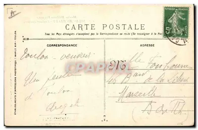 Geschilderde kruiser Jules Michelet — Franse Marine — Uitgever: Fototipie Maries Bar, Toulon — Nr. 107 — Achterkant