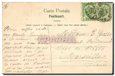 Cartolina d'epoca Bateau Anvers Porto Il corazzata tedesco di prima classe Imperatore Carlo Magno — Verso