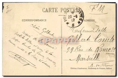 Mulher em traje alsaciano — Tipo de Alsaciana — Edição Chadourne, n° 561 — Verso