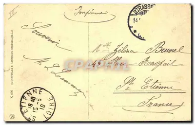 Dwie kobiety w tradycyjnym stroju alzackim i lotaryńskim — Imprimeur Kunstverlag E. Hartmann, Strasbourg, n° X 690 — Rewers