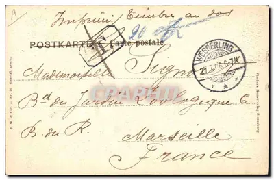 Chłopi przy tańcu — Paysans dansant — J. M. & Cie, Nr. 20, Grenchen — Rewers