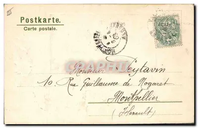 Duas senhoras em traje da época — Paris — editor Lane Edouard, n° 20 — Verso