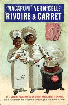 Dois crianças cozinheiros — publicidade para Macaroni Vermicelle Rivoire & Carret — editor Rivoire & Carret