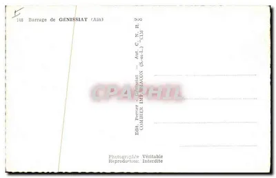 Dijk van Génissiat — Ain — Uitgever Comblier — Achterkant