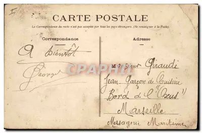 Cartolina d'epoca Parigi Pere Lachaise Géricault Pittore autore del Radeau della Medusa Statua e basi rilievi per Etex — Verso