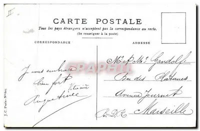 Ave e flores rosa — texto 'MINHA PRESENÇA ESTÁ COM VOCÊS' — Augustin, J.C. Paris N°601 — Verso