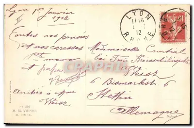 Paisagem invernal com pássaros — R. Ulreich — M. M. Viena, n° 505 — Verso