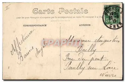 Bourges — Szkoła Pyrotechnii — Wydawca E.M. n°601 — Rewers