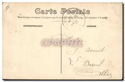 Bourges — Pirotechniekschool — uitgever: AQUILLES & Fils — Achterkant