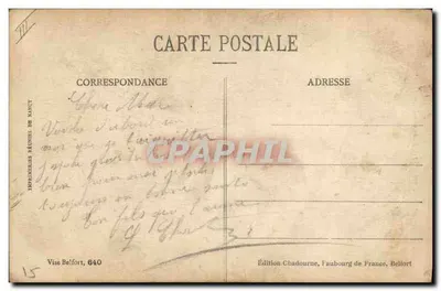 Typ Alzackiej — seria 509 — Wydawnictwo Chadourne, Faubourg de France, Belfort — Rewers