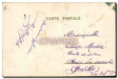 1º de Abril — Peixe e rosa — Carta postal — Verso