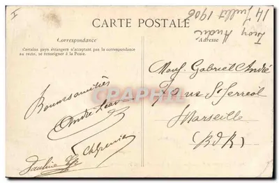 Stara pocztówka Nantes Grobowiec generała de la Moriciere — Rewers