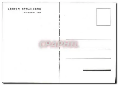 Soldado francês — legionário — editor Légion Étrangère, número de série não visível — Verso