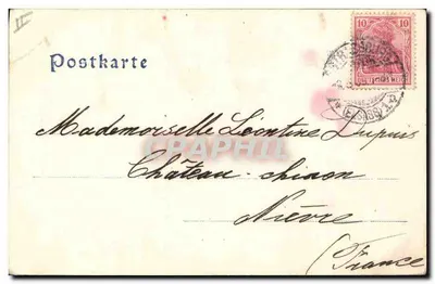 Stara pocztówka Folklore Alsace Alsacienne — Rewers
