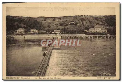 Méricourt (S.-et-O.) — O Barragem e as Cadeias de Água — Combien Imp. Macon