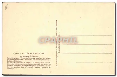 Represa da Truyère — Vale da Truyère — Les Arts Graphiques, Toulouse — Verso