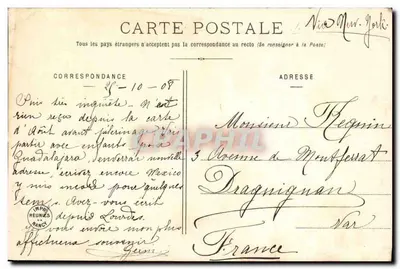 Vista de Nova York — Carta postal francesa com correspondência manuscrita — editor IMPRIMERIES RÉUNIES DE RANCY — Verso