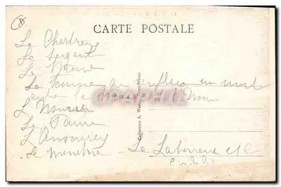 Capela de Ker-maria-an - Detalhe da Dança Macabra, lado esquerdo — A Bretanha Pictórica, editor A. W., n° 5491 — Verso