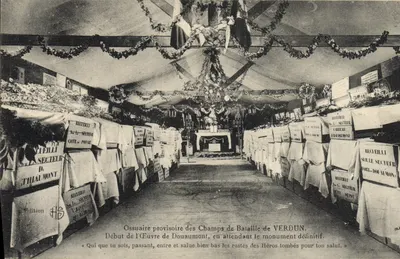 Ossuário provisório dos Campos de Batalha de Verdun — Início da Obra de Douaumont, aguardando o monumento definitivo — Edição HS