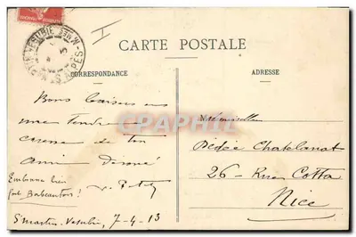 Chasseurs Alpins em um Glacier — A. Sauvaigo, Nice — n° 109 — Verso
