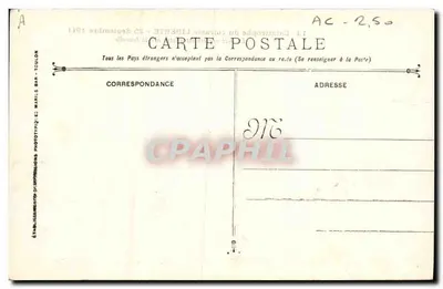 Catastrofe del corazzata LIBERTE — 25 Settembre 1911 — Établissements d’Impressions Phototypiques MARILS BAR - TOULON — Verso