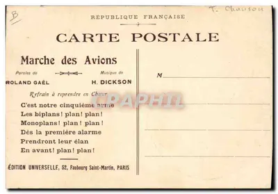 Kobieta w portrecie — marokańska piosenka 'La Chouya' — Édition Universelle, 52, Faubourg Saint-Martin, Paris — Rewers