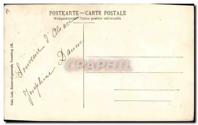 Dwie kobiety w strojach regionalnych — Lotaryngia i Alzaska — wydawca Felix Loh, Strażburg — Rewers